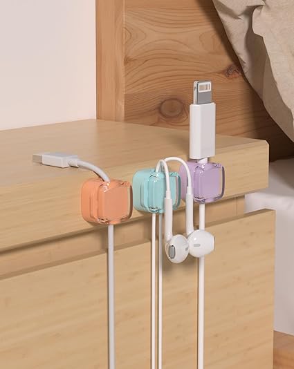 8-Pack Magnetic Cable Clips, Adjustable Cord Holder for Under Desk Cable Management