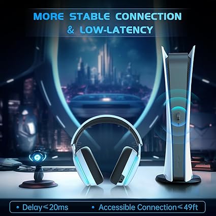 2.4GHz Wireless Gaming Headset for PS5, PS4 Fortnite & Call of Duty/FPS Gamers - Image 2